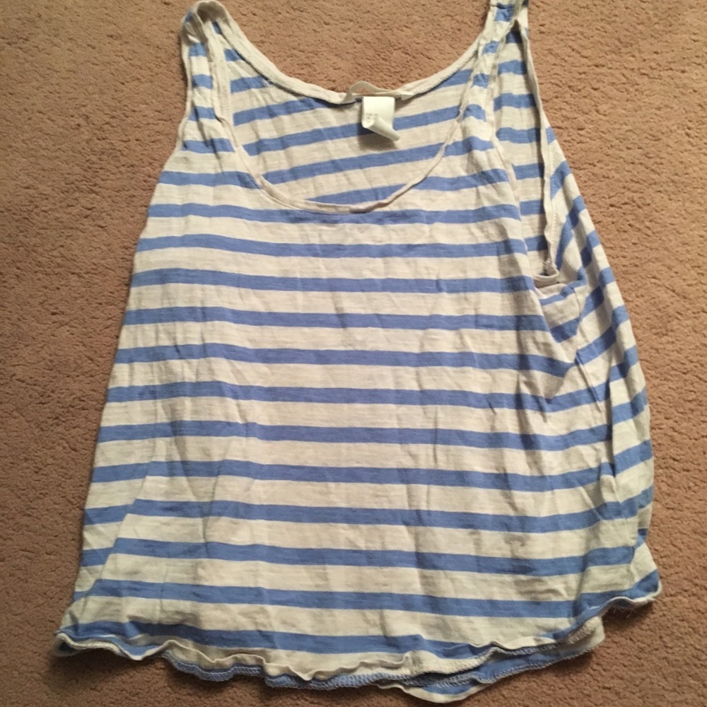 Blue and white tank top